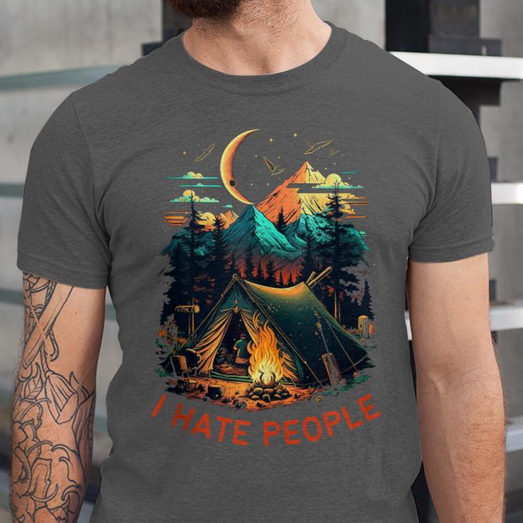 I Hate People Id Rather Be Camping Sarcastic Introvert Unisex Jersey T-Shirt I Hate People Id Rather Be Camping Sarcastic Introvert Unisex Jersey T-Shirt