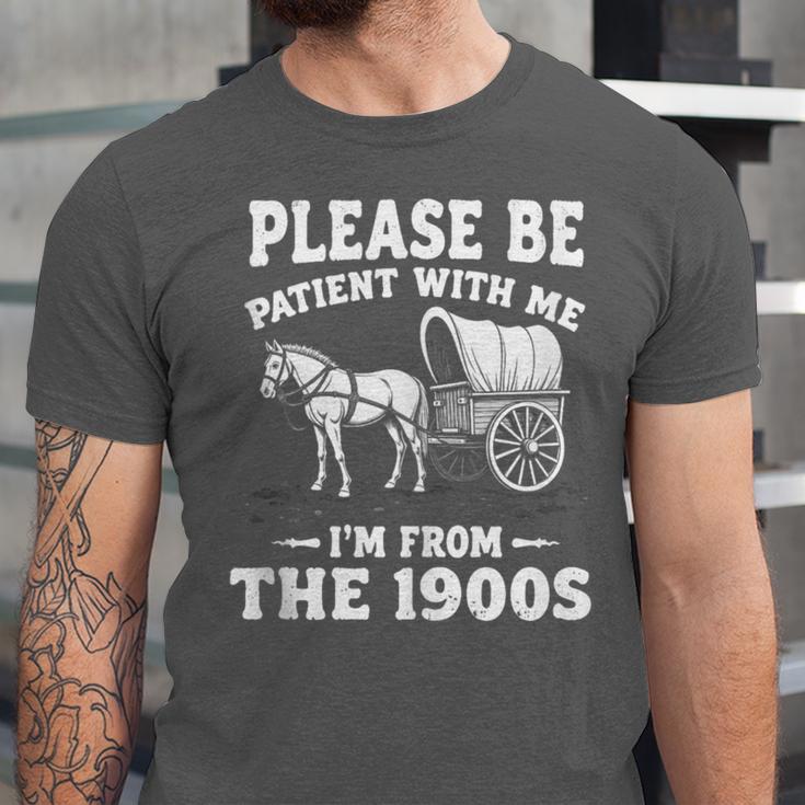 Heartwarming Wagon Please Be Patient I'm From The 1900s Unisex Jersey T-Shirt