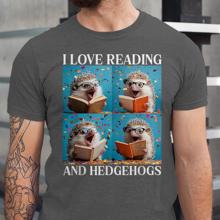 Hedgehog Love Reading And Hedgehogs Child Book Lover Unisex Jersey T-Shirt