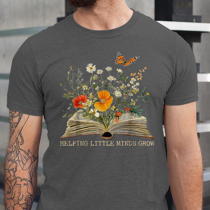 Helping Little Minds Grow Floral Book Education SPED Teacher Unisex Jersey T-Shirt Helping Little Minds Grow Floral Book Education SPED Teacher Unisex Jersey T-Shirt