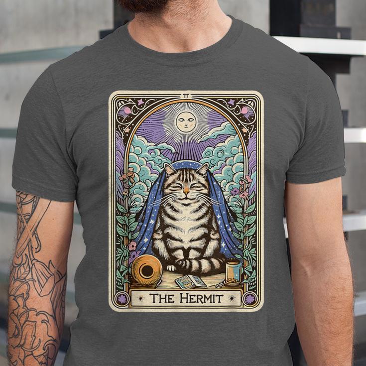 The Hermit Cat Tarot Card Introvert By Georgi Unisex Jersey T-Shirt The Hermit Cat Tarot Card Introvert By Georgi Unisex Jersey T-Shirt