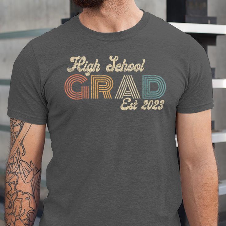High School Grad 2023 Class Of 2023 Retro Graduation Done Unisex Jersey T-Shirt