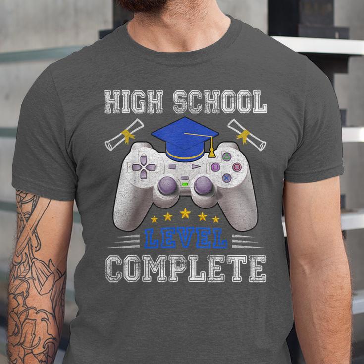 High School Level Complete Class Of 2025 Graduation Unisex Jersey T-Shirt