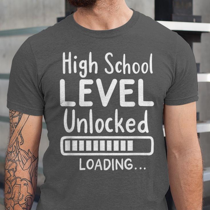 High School Level Unlocked Gamer Graduation Apparel Unisex Jersey T-Shirt