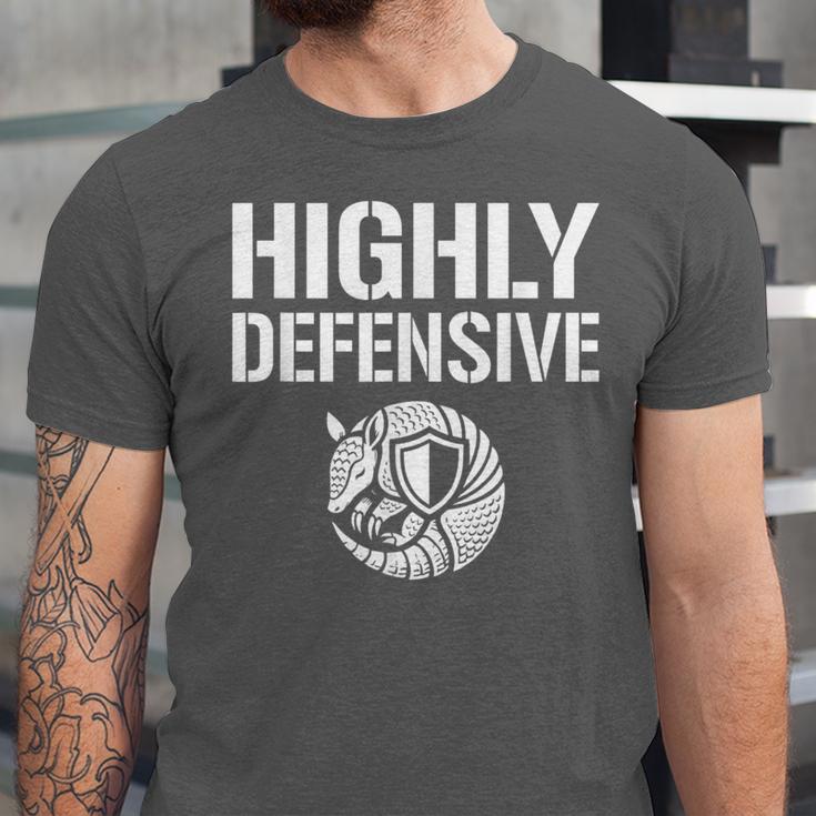 Highly Defensive Armadillo Shield Introvert Boundaries Unisex Jersey T-Shirt Highly Defensive Armadillo Shield Introvert Boundaries Unisex Jersey T-Shirt
