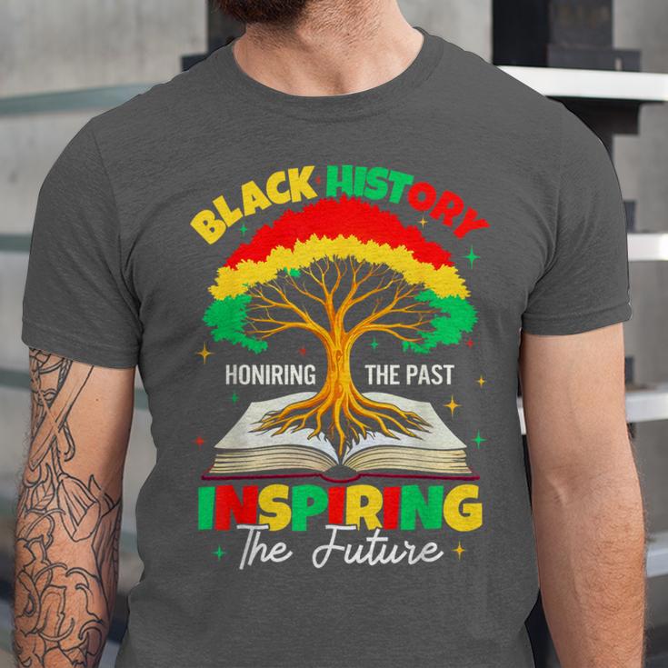 Honoring Past Inspiring Future History Month Book Tree Unisex Jersey T-Shirt