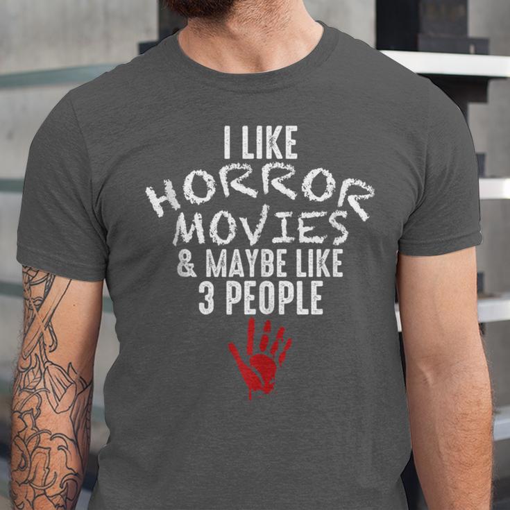 I Like Horror Movies And Maybe 3 People Introvert Unisex Jersey T-Shirt