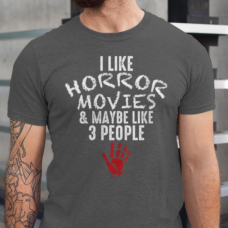I Like Horror Movies And Maybe 3 People Introvert Unisex Jersey T-Shirt