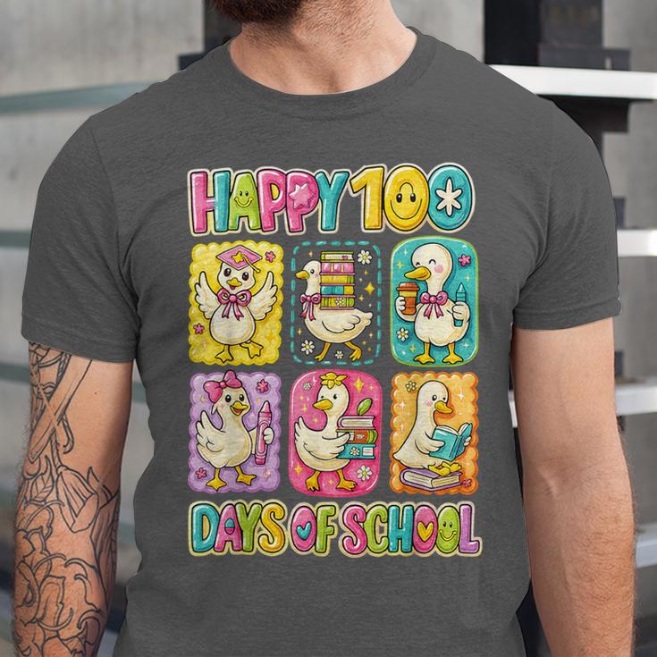 HUGvyn Happy 100 Days Of School Teacher Goose Preppy Books Unisex Jersey T-Shirt