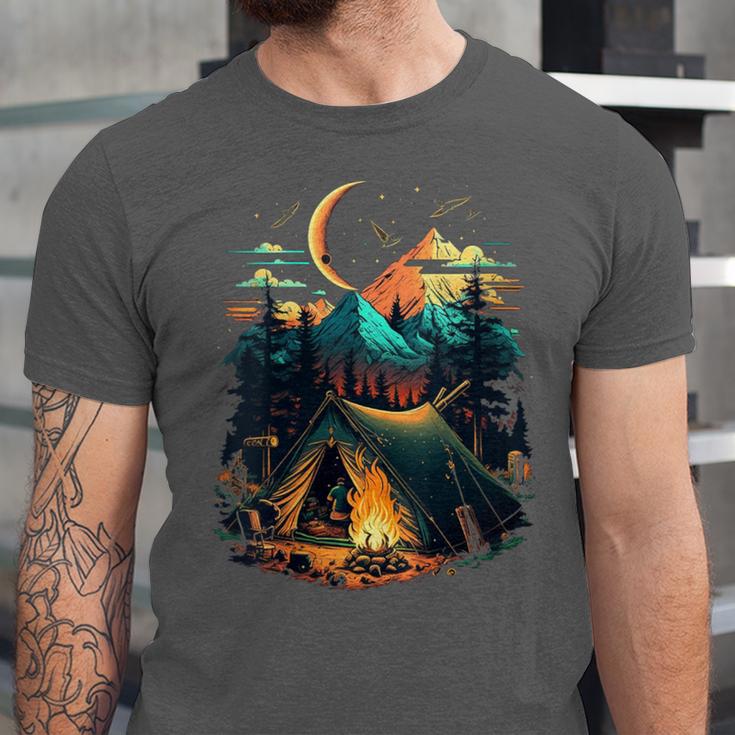 Id Rather Be Camping Great Outdoors Love Glamping Introvert Unisex Jersey T-Shirt