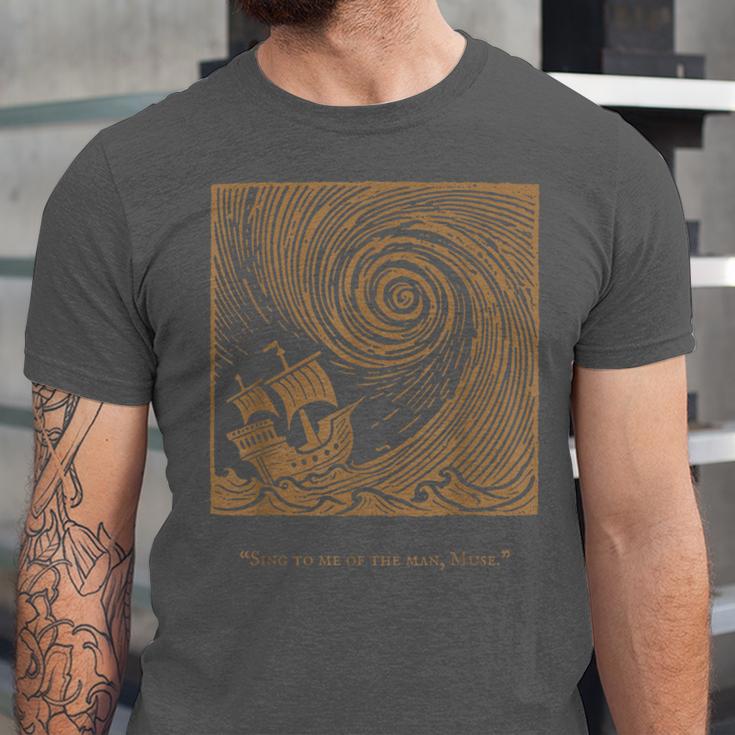 Iliad Odyssey Homer Ancient Greek History Book Odyssey Unisex Jersey T-Shirt