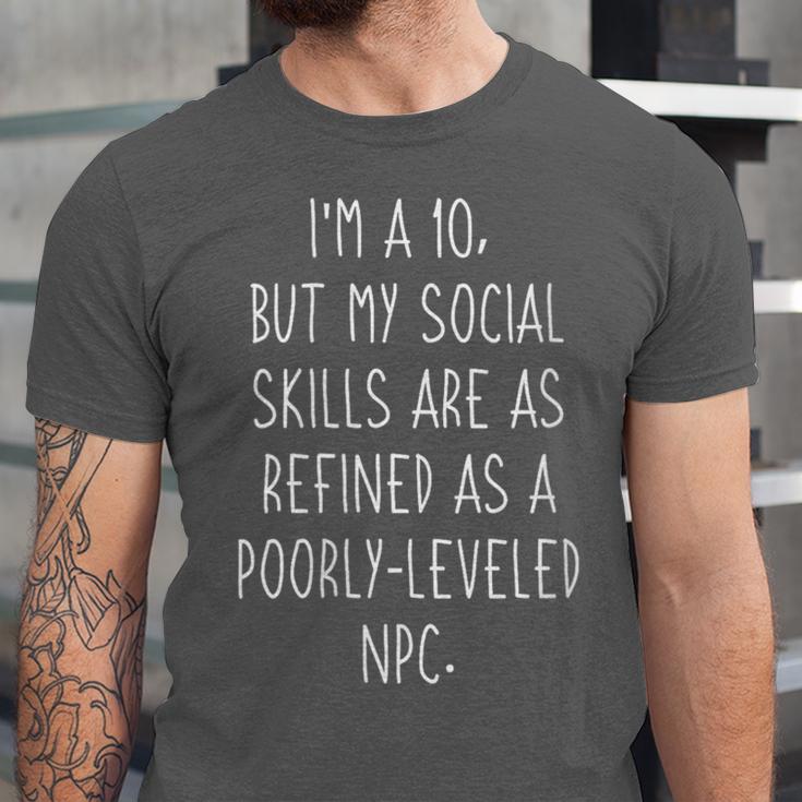I'm a 10 Meme For Introvert Gaming Lover Boyfriend Unisex Jersey T-Shirt