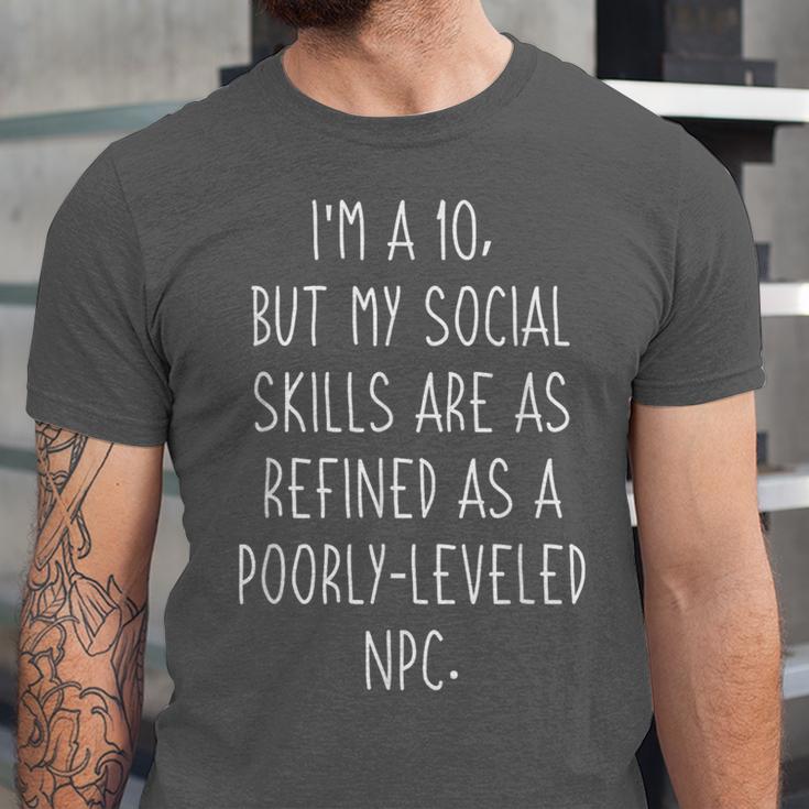 I'm a 10 Meme For Introvert Gaming Lover Husband Unisex Jersey T-Shirt I'm a 10 Meme For Introvert Gaming Lover Husband Unisex Jersey T-Shirt