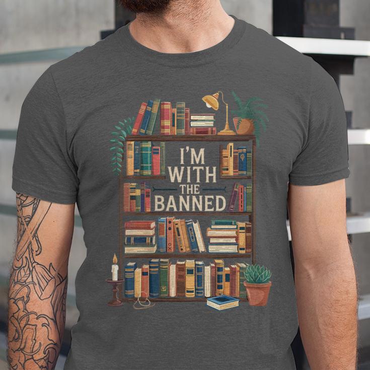 I'm With The Banned Books Reading Unisex Jersey T-Shirt I'm With The Banned Books Reading Unisex Jersey T-Shirt