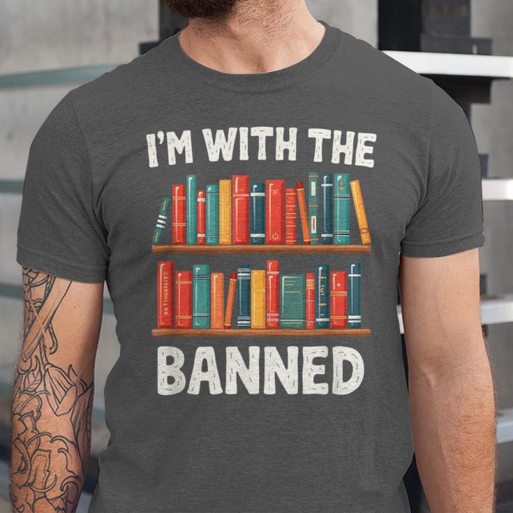 I'm With The Banned Librarian Banned Book Lover Reader Unisex Jersey T-Shirt I'm With The Banned Librarian Banned Book Lover Reader Unisex Jersey T-Shirt