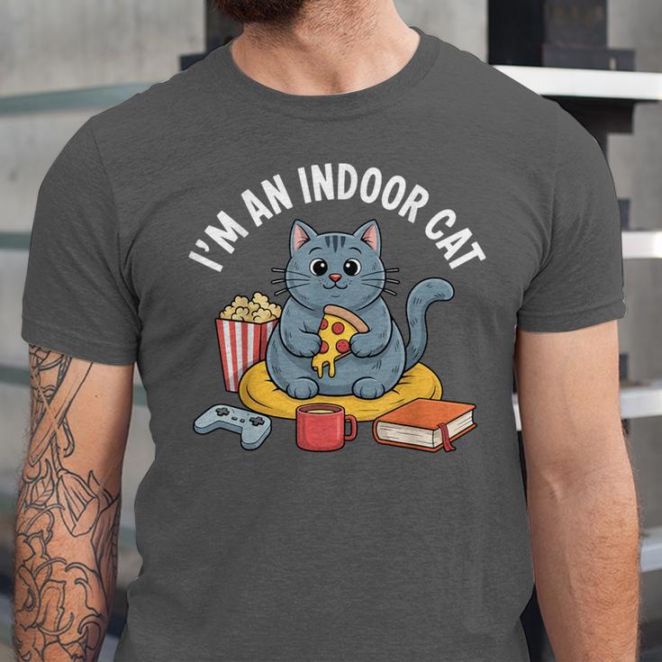 I'm An Indoor Cat Introvert Pizza Popcorn Book Gamer Cat Unisex Jersey T-Shirt I'm An Indoor Cat Introvert Pizza Popcorn Book Gamer Cat Unisex Jersey T-Shirt