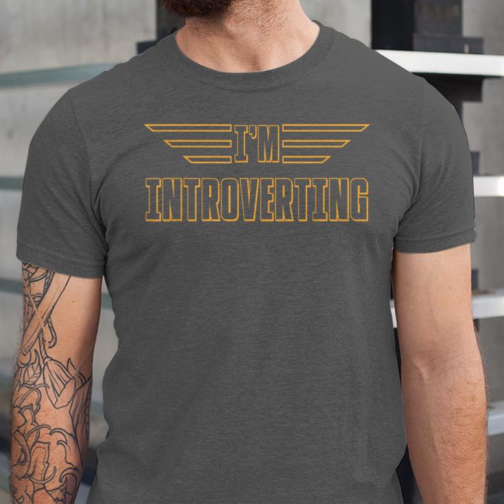 I'm Introverting I Introvert Unisex Jersey T-Shirt