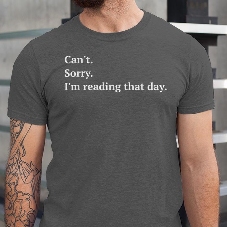 I'm Reading That Day For Book Lovers And Readers Unisex Jersey T-Shirt I'm Reading That Day For Book Lovers And Readers Unisex Jersey T-Shirt