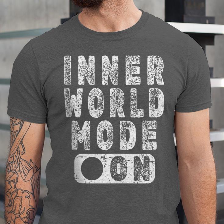 Inner World Mode On Introvert Saying Unisex Jersey T-Shirt