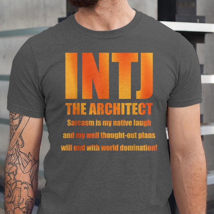 INTJ Architect Personality Introvert Sarcastic Orange Unisex Jersey T-Shirt INTJ Architect Personality Introvert Sarcastic Orange Unisex Jersey T-Shirt