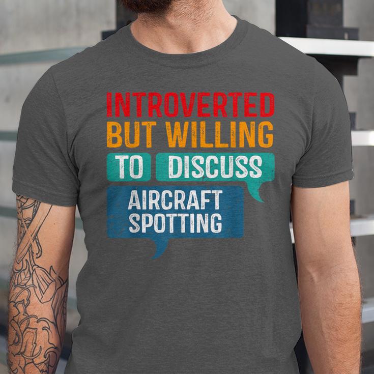 Introvert Aircraft Spotting Lovers Men & Women Unisex Jersey T-Shirt