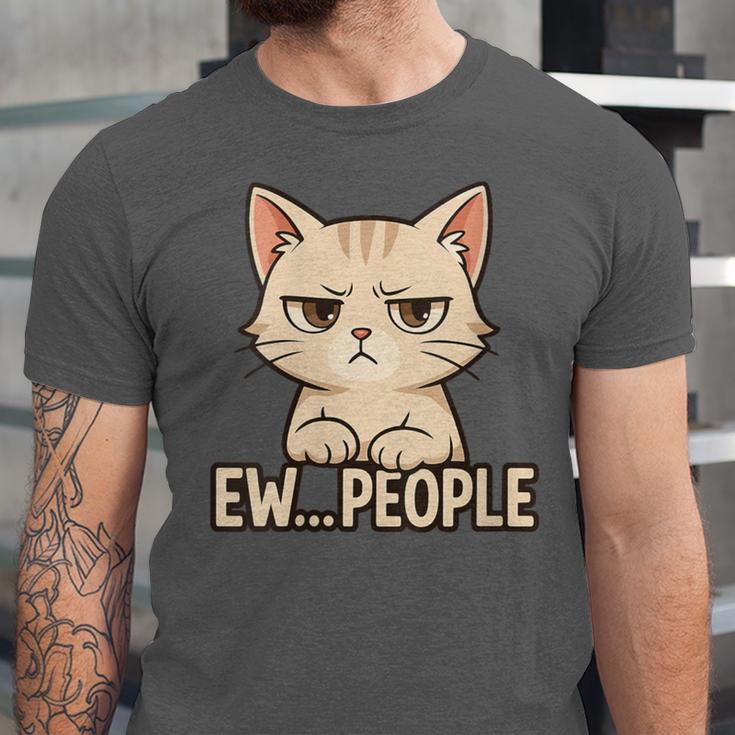 Introvert Anime Cat Ew People Unisex Jersey T-Shirt Introvert Anime Cat Ew People Unisex Jersey T-Shirt