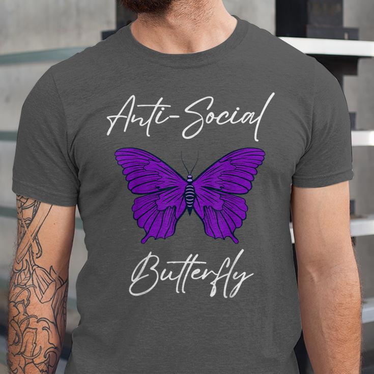 Introvert Antisocial Butterfly For Women Men Unisex Jersey T-Shirt