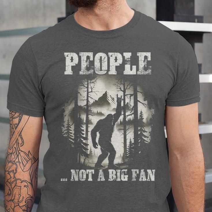 Introvert Bigfoot People Not A Big Fan Dad Joke Unisex Jersey T-Shirt