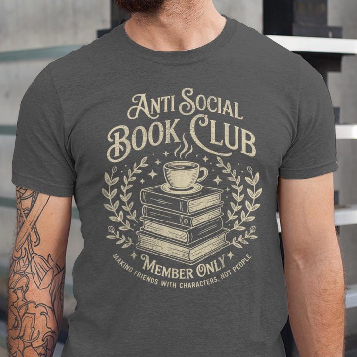 Introvert Books Club Member Coffee Book Lovers Vintage Unisex Jersey T-Shirt