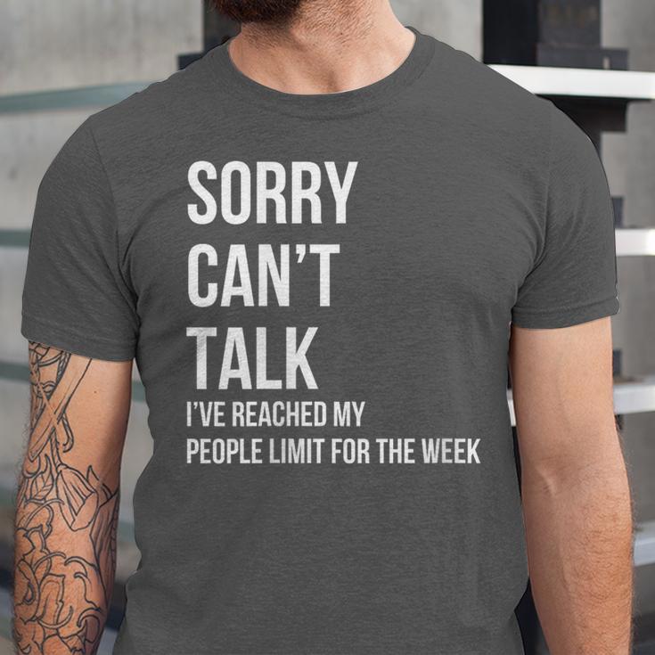 Introvert Can't Talk Reached People Limit For The Week Unisex Jersey T-Shirt Introvert Can't Talk Reached People Limit For The Week Unisex Jersey T-Shirt