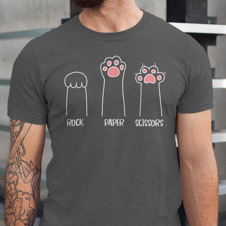 Introvert Cat Animal Rescue Pet Lover Apparel Rock Paper Scissors Hand Game Cute Paw Cat Unisex Jersey T-Shirt