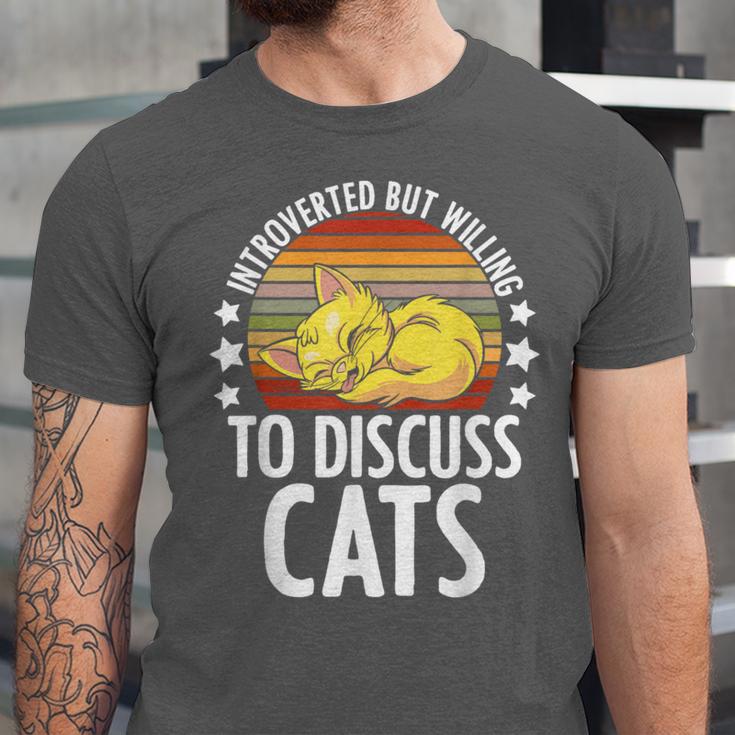 Introvert Cat Kitten Quote For Feline Whisperer Unisex Jersey T-Shirt Introvert Cat Kitten Quote For Feline Whisperer Unisex Jersey T-Shirt