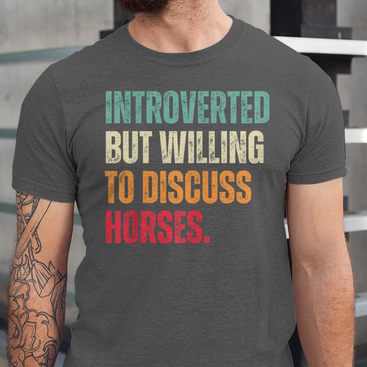 Introvert Cute Horse Lover Horse Riding Equestrian Unisex Jersey T-Shirt