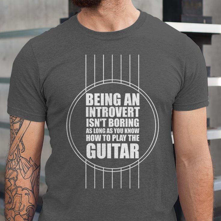 Introvert Guitarist Play Guitar Instrument Music Acoustic Unisex Jersey T-Shirt Introvert Guitarist Play Guitar Instrument Music Acoustic Unisex Jersey T-Shirt