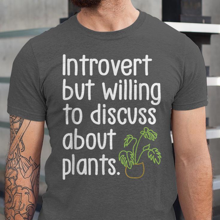Introvert Humorous Plant Lover Gardening Unisex Jersey T-Shirt Introvert Humorous Plant Lover Gardening Unisex Jersey T-Shirt
