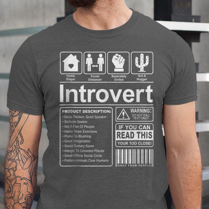 Introvert Label Antisocial Loner Socially Awkward Unisex Jersey T-Shirt