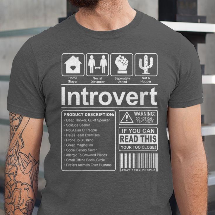 Introvert Label Antisocial Loner Socially Awkward Unisex Jersey T-Shirt