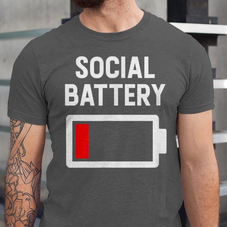 Introvert Low Social Battery Level Anti Social People Unisex Jersey T-Shirt