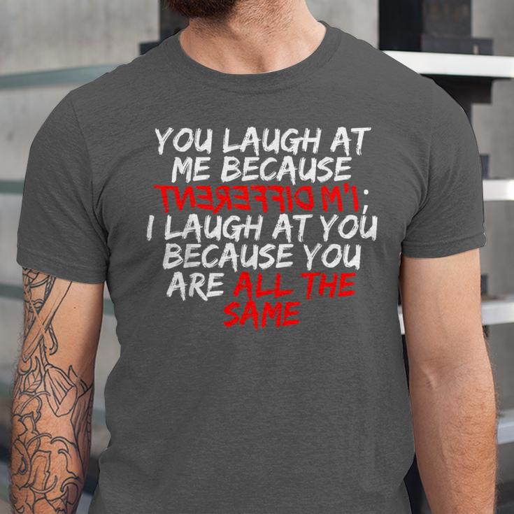 Introvert Quote With Backwards I'm Different Unisex Jersey T-Shirt Introvert Quote With Backwards I'm Different Unisex Jersey T-Shirt