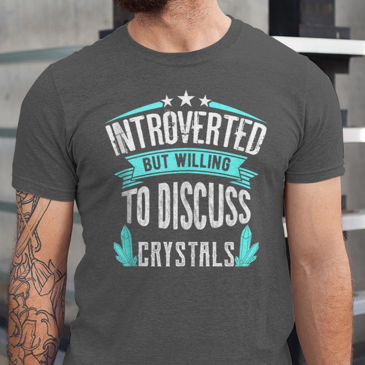 Introvert Quote Introverted But Willing To Discuss Crystals Unisex Jersey T-Shirt Introvert Quote Introverted But Willing To Discuss Crystals Unisex Jersey T-Shirt