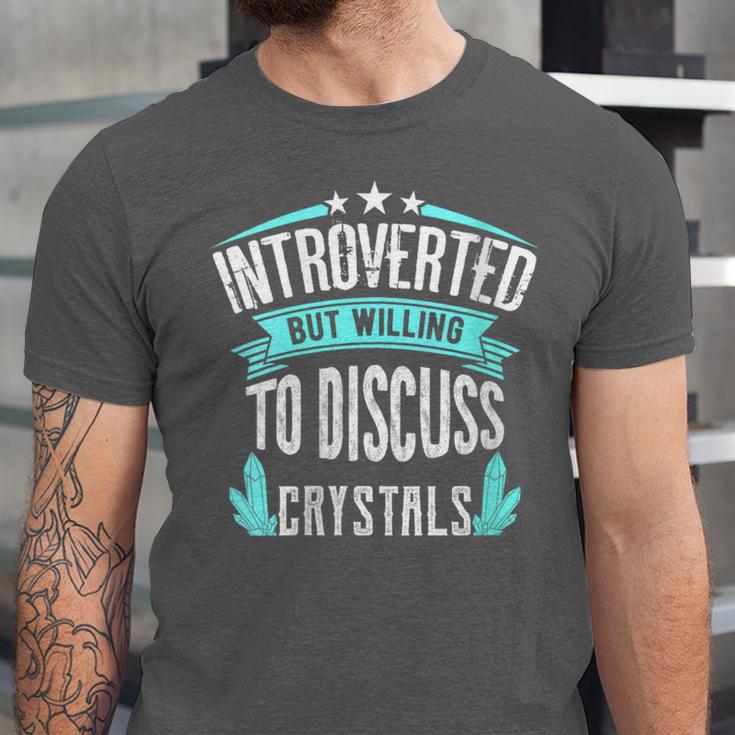 Introvert Quote Introverted But Willing To Discuss Crystals Unisex Jersey T-Shirt Introvert Quote Introverted But Willing To Discuss Crystals Unisex Jersey T-Shirt