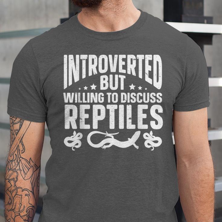 Introvert Quotes Introverted But Willing To Discuss Reptiles Unisex Jersey T-Shirt Introvert Quotes Introverted But Willing To Discuss Reptiles Unisex Jersey T-Shirt