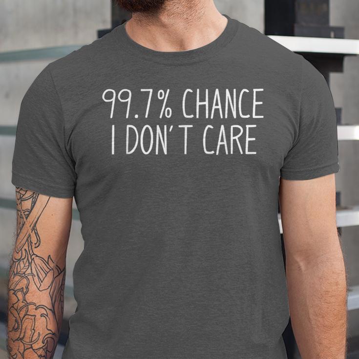 Introvert Sarcastic 99 Chance I Don't Care Antisocial Unisex Jersey T-Shirt