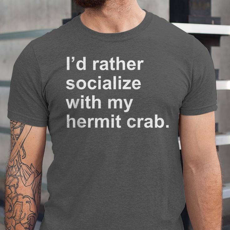 Introvert Sarcastic Hermit Crab Owner Unisex Jersey T-Shirt