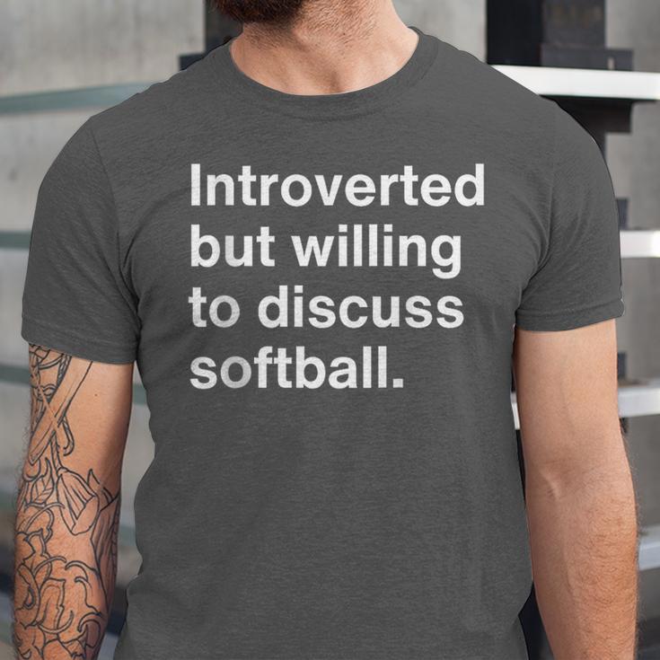 Introvert Softball Player Quote Unisex Jersey T-Shirt