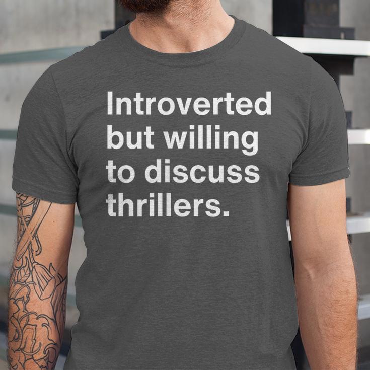 Introvert Thriller Reader Unisex Jersey T-Shirt Introvert Thriller Reader Unisex Jersey T-Shirt