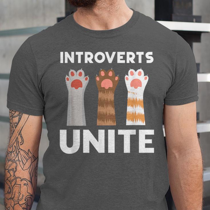 Introvert Unite Kitty Paws Raise Introverted Gathering Unisex Jersey T-Shirt Introvert Unite Kitty Paws Raise Introverted Gathering Unisex Jersey T-Shirt