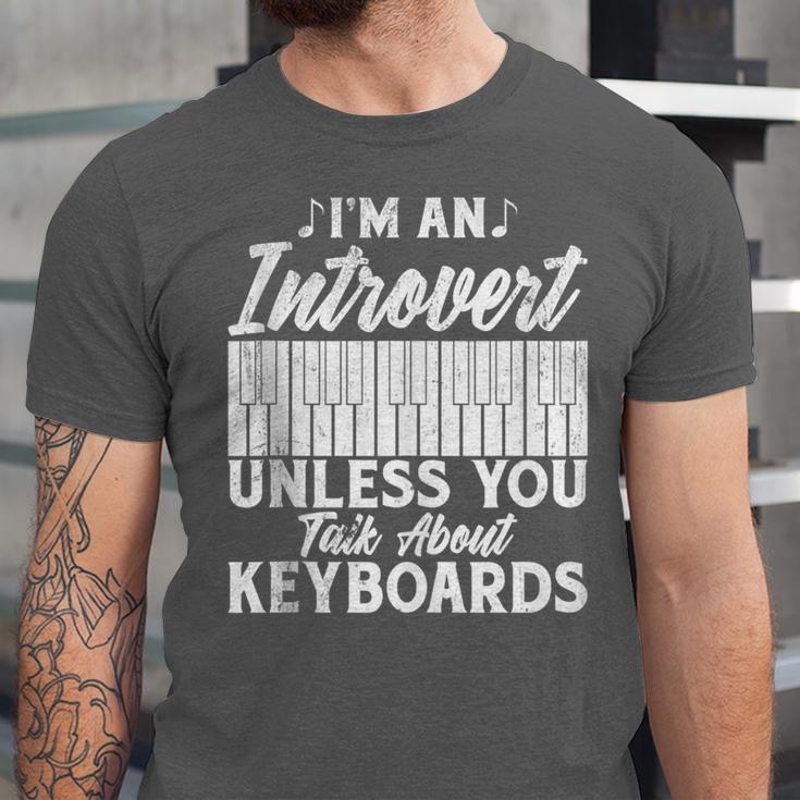Im An Introvert Unless You Talk About Keyboards Player Unisex Jersey T-Shirt