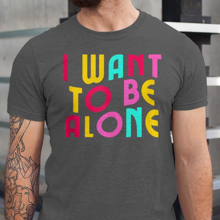 Introvert I Want To Be Alone Retro Wavy Unisex Jersey T-Shirt Introvert I Want To Be Alone Retro Wavy Unisex Jersey T-Shirt