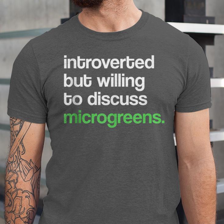 Introvert But Willing To Discuss Microgreens Urban Farming Unisex Jersey T-Shirt